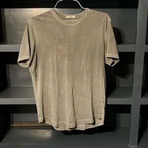 Faded Black Venice Wash PIMA CURVED HEM TEE (medium)